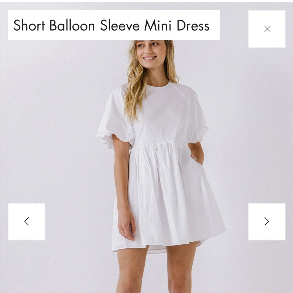 English Factory Cream Puff Sleeve Mini Sundress